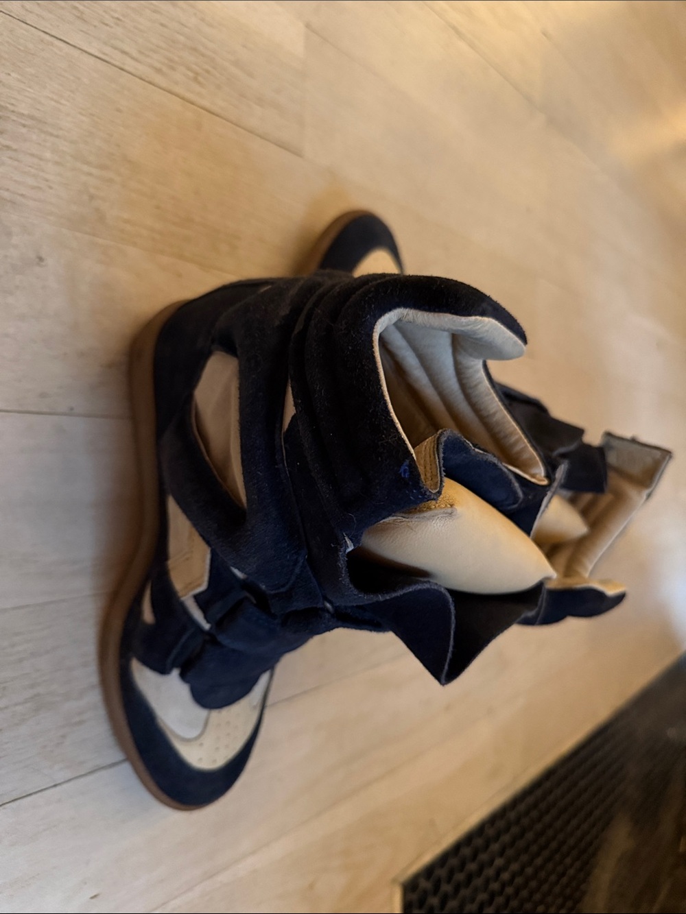 Isabel Marant High-Top Sneakers in Navy and Beige - Picture 5 of 5